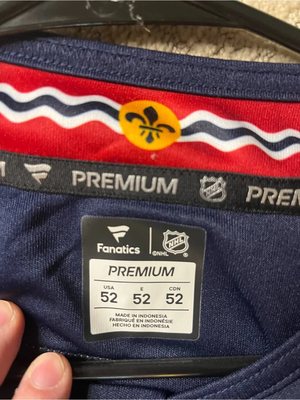 Fanatics Navy Blues NHL Premium Jersey Collar